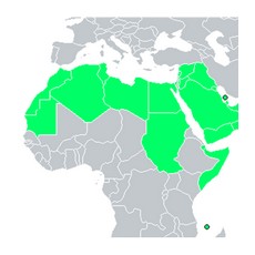 Арабские страны Африки на карте