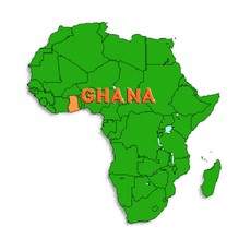 Гана на карте Африки 