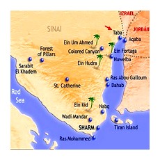 Курорты Синайского полуострова на карте