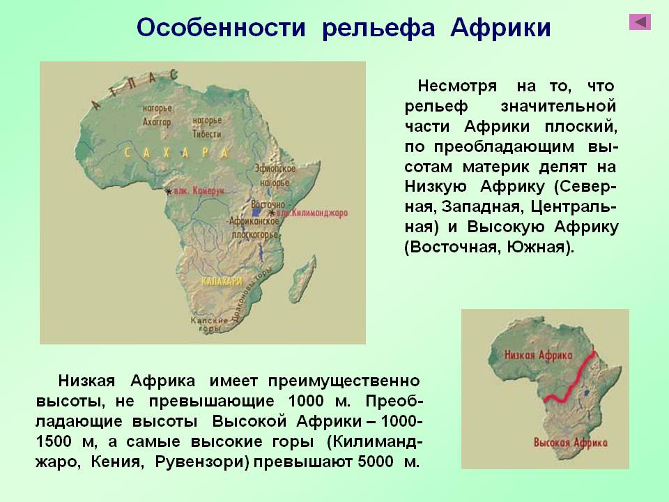 рельеф африки
