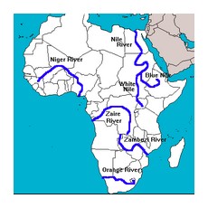 Реки Африки - карта