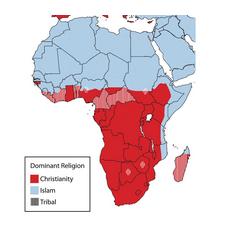 Карта религий Африки