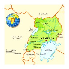 Уганда на карте Африки